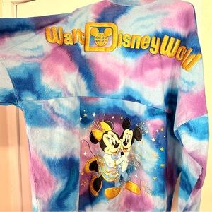 Disney 50th Anniversary Tie Dye Mickey & Minnie Spirit Jersey XXL Purple Blue